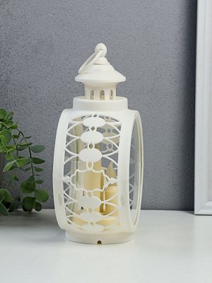 Светодиодные свечи в подсвечнике RISALUX «Трио», LED-ночник, белый, 9.7x16.5x25 см, батарейки AAAx2, свечение жёлтое