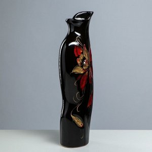 Ваза напольная "Флора", керамика, чёрная, 47 см
