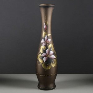 Ваза напольная "Грация" акрил, цветы, коричневый цвет, 70 см, микс, керамика