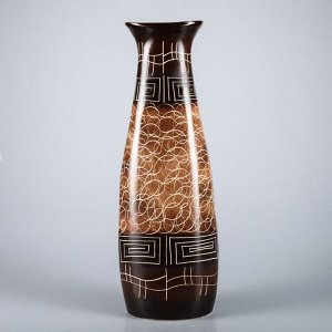 Ваза напольная "Диана", коричневая, 66 см, керамика