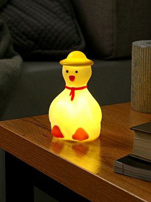 Фигурка светящаяся RISALUX «Кряква», LED-ночник, 1 Вт, 3xLR44, белый, 7x5x11.5 см