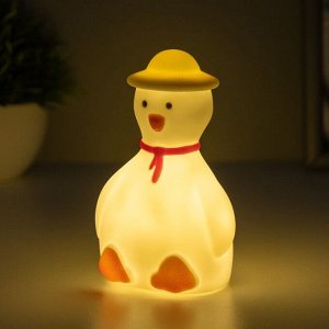Фигурка светящаяся RISALUX «Кряква», LED-ночник, 1 Вт, 3xLR44, белый, 7x5x11.5 см