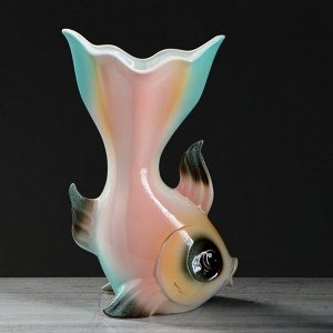 Ваза настольная "Золотая рыбка", разноцветная, 35 см, керамика