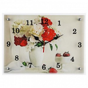 Часы настенные, серия: Цветы, "Цветы в вазе", 30х40  см, в ассортименте