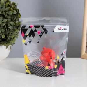 Фигурка светящаяся RISALUX «Медвежонок с сердцем», LED-ночник, 2 Вт, LR44, красный, 4x5x7 см