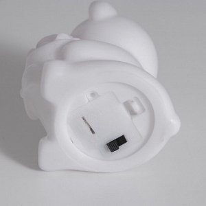 Фигурка светящаяся RISALUX «Мишка с розой», LED-ночник, 2 Вт, LR44, белый, 4x5.5x7 см