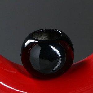 Ваза настольная "Орбита", красный, чёрный цвет, 25 см, керамика