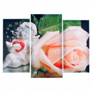 Часы настенные модульные «Ангел и роза», 60 х 80 см