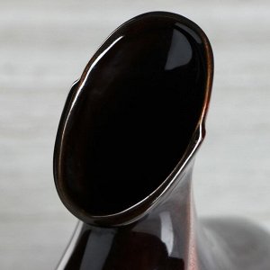 Ваза керамическая "Мелодийка", настольная, чёрная, 36 см