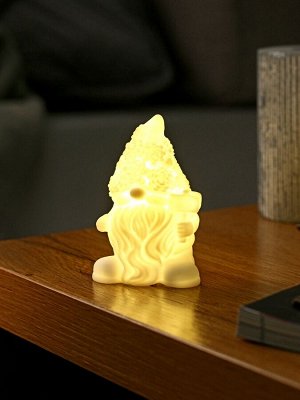 Фигурка светящаяся RISALUX «Гном», LED-ночник, 2 Вт, LR44, белый, 4.5x5.5x9 см