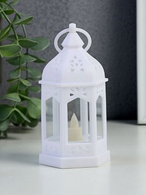 Ночник "Фонарь со свечей" LED от батареек 3хLR44 белый 6,3х5,5х11,5 см RISALUX