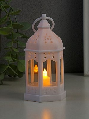 Ночник "Фонарь со свечей" LED от батареек 3хLR44 белый 6,3х5,5х11,5 см RISALUX