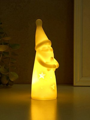 Фигурка светящаяся RISALUX «Дед Мороз со звездой», LED-ночник, 3xAG10, белый, 4.8x4.8x15 см