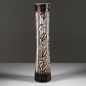 Ваза напольная "Виола" коричневая, бамбук, 76 см, керамика
