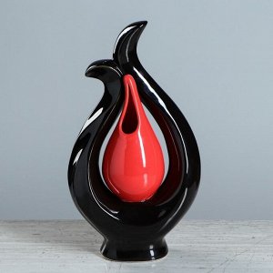 Ваза "Милада", чёрный, красный цвет, 28 см, керамика