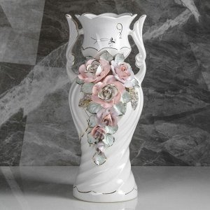 Ваза напольная "Верита", лепка, цветы, 42 см, микс, керамика
