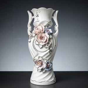 Ваза настольная "Верита", керамика, лепка, цветы, 42 см, микс