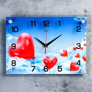 Часы настенные, серия: Люди, "Воздушные сердца", 25х35  см, в ассортименте