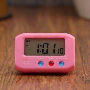 Часы-будильник электронные "Пейджер", прямоугольные, 6.5х4 см, микс