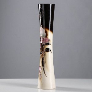 Ваза напольная "Кубок", керамика, орхидея, 47 см, микс
