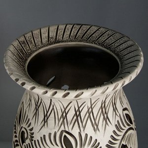 Ваза керамическая "Луиза", напольная, сквозная резка, под шамот, 67 см, микс