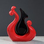 Ваза &quot;Дэви&quot;, красный, чёрный цвет, 25 см