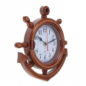 Часы настенные, серия: Море, "Якорь", коричневые, 23х24 см микс