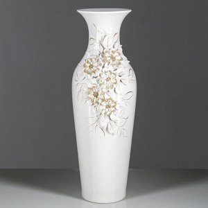 Ваза керамическая "Амфора", напольная, белая, 67 см, авторская работа