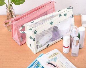Дорожная косметичка, в сеточку