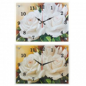 Часы настенные, серия: Цветы, "Цветы", 30х40  см, в ассортименте