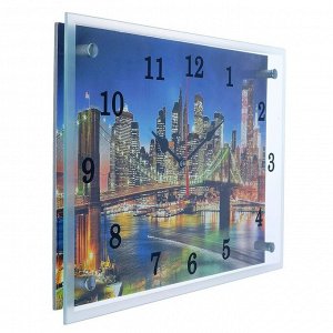 Часы настенные, серия: Город, "Ночной город и архитектура", 25х35  см, в ассортименте