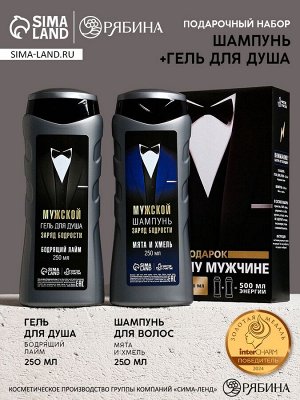 Подарочный набор «Подарок лучшему мужчине», гель для душа 250 мл, аромат бодрящий лайм, шампунь 250 мл, аромат взрыв прохлады