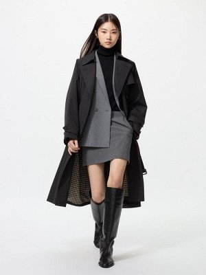 UNIQLO – тренчкот свободного кроя с элегантной драпировкой