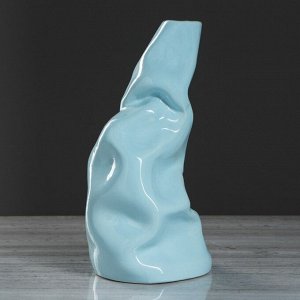 Ваза настольная "Арт-хаус айсберг", голубая, 25 см, керамика