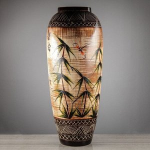 Ваза напольная "Руслана", бамбук, цвет коричневый, 82 см, микс, керамика