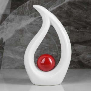 Ваза настольная "Факел", бело-красная, 30 см, керамика