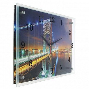 Часы настенные, серия: Город, "Светящийся мост", 30х40  см, в ассортименте