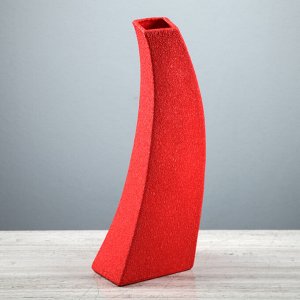 Ваза настольная "Скала", шёлк, красная, 39 см, керамика