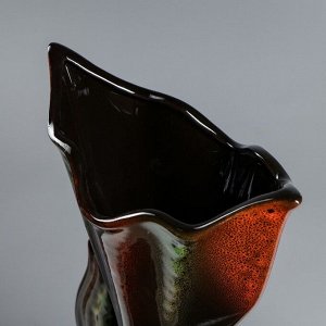 Ваза настольная "Золотая рыбка", керамика, чёрная, 35 см