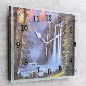 Часы настенные, серия: Природа, &quot;Большой водопад&quot; 25х35 см, микс