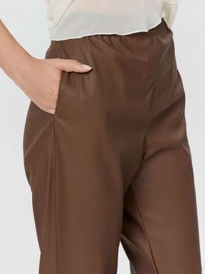 Брюки женские коричневые кожаные
