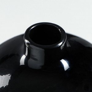 Ваза керамическая "Палерма", настольная, черная, 32 см