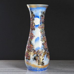Ваза напольная "Осень" бисер, синяя, 58 см, керамика