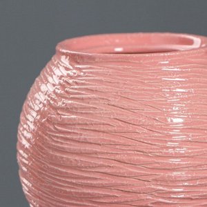 Ваза настольная "Шарик", розовая, 10,5 см, керамика