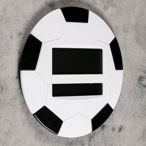 Часы настенные электронные "Футбольный мяч" с календарём и термометром, 26х26 см, микс