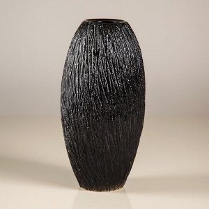 Ваза настольная "Евро", чёрная, керамика, 22 см