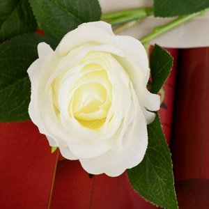 Цветы искусственные "Розы с бутоном" 8*60 см, белый