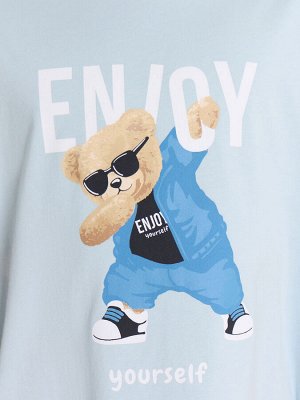 Комплект домашний для мальчиков с принтом и надписью "Enjoy yourself"