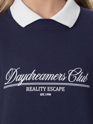 Джемпер для девочек синий с надписью "daydreamers club"