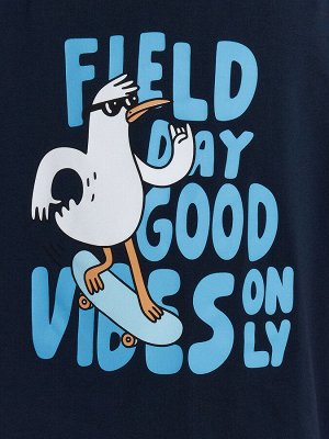 Комплект для мальчиков синий с принтом и надписью "Field day good vibes only"